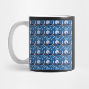 Moomlit garden in blue Mug